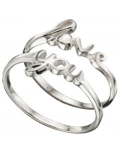 Mon-bijou - D3376 - Bague je t'aime chic en argent 925/1000