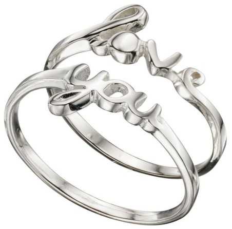 Mon-bijou - D3376 - Bague je t'aime chic en argent 925/1000