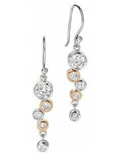 Mon-bijou - D4128 - Boucle d'oreille plaqué Or et zirconium en argent 925/1000