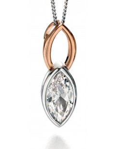 Mon-bijou - D4321 - Collier chic plaqué Or rose et zirconium en argent 925/1000