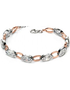 Mon-bijou - D4719c - Bracelet chic plaqué Or rose et zirconium en argent 925/1000