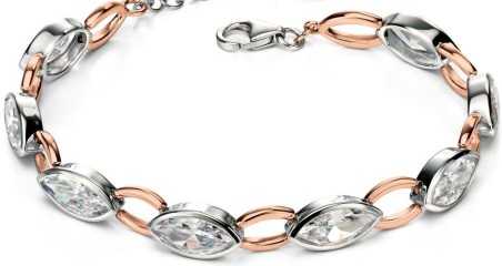 Bracelet chic plaqué Or rose et zirconium en argent 925