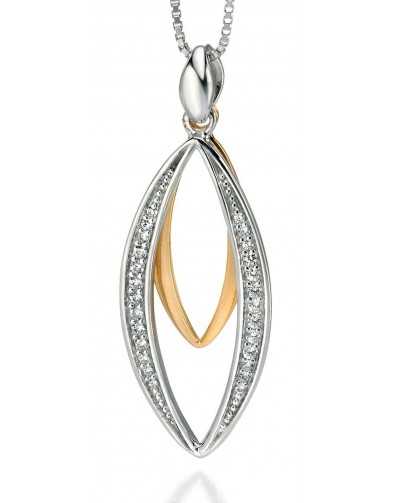 Collier chic plaqué Or et zirconium en argent 925