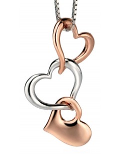 Mon-bijou - D4121c - Collier coeur plaqué Or rose en argent 925/1000
