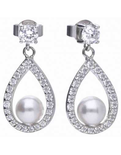 Boucle d'oreille perle en argent 925