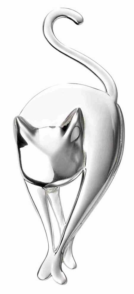 Mon-bijou - D351 - Broche chat en argent 925/1000