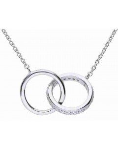 Mon-bijou - D4235 - Collier double anneaux originale en argent 925/1000