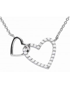 Mon-bijou - D4249 - Collier coeur entrelacé en argent 925/1000