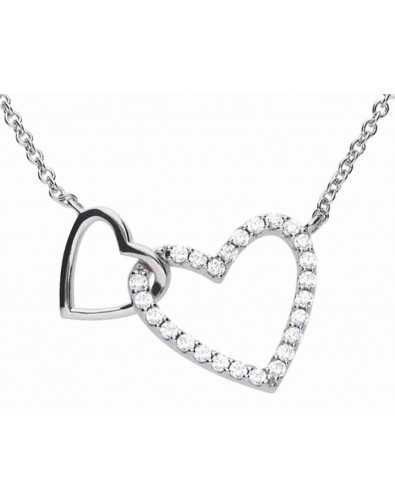 Collier coeur entrelacé en argent 925