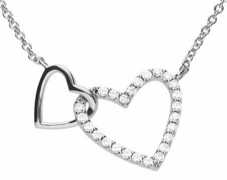 Collier coeur entrelacé en argent 925