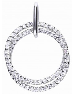 Mon-bijou - D4636c - Collier double anneau en argent 925/1000