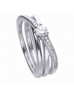 Mon-bijou - D3614 - Bague tendance en argent 925/1000