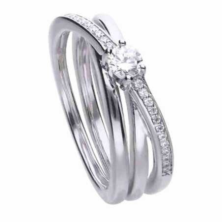 Mon-bijou - D3614 - Bague tendance en argent 925/1000