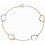 Bracelet coeurs en Or blanc et jaune 375