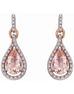 Mon-bijou - D2272 - Boucle d'oreille original morganite en Or 375/1000