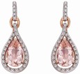 Boucle d'oreille originale morganite en Or 375