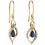 Boucle d'oreille tendance saphir et diamant en Or 375