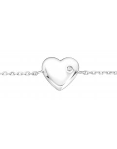 Mon-bijou - H32949 - Chaine cheville coeur en argent 925/1000