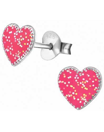 Boucle d'oreille coeur en argent 925