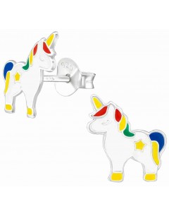 Mon-bijou - H38695 - Boucle d'oreille licorne en argent 925/1000