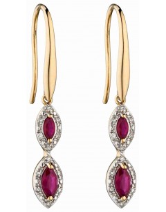 Mon-bijou - D2283 - Boucle d'oreille marquise et diamant en Or 375/1000