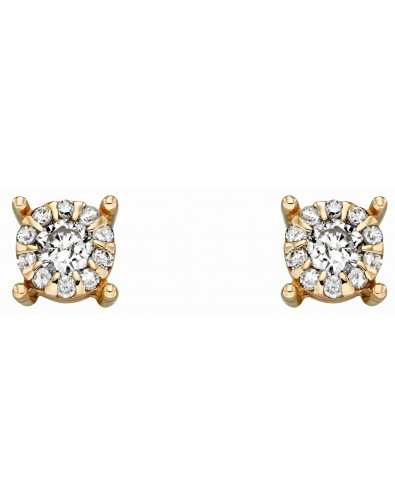 Boucle d'oreille diamant en Or 375