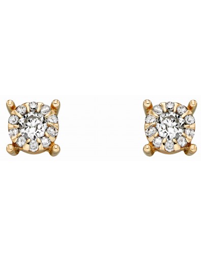 Mon-bijou - D2289 - Boucle d'oreille diamant en Or 375/1000