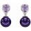 Mon-bijou - D2291 - Boucle d'oreille perle violet et améthyste en Or blanc 375/1000