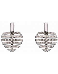 Mon-bijou - D2298 - Boucle d'oreille coeur diamant en Or blanc 375/1000