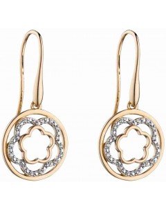 Mon-bijou - D2301 - Boucle d'oreille tendance fleur diamant en Or 375/1000