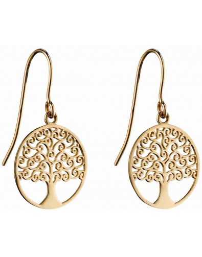 Boucle d'oreille arbre de vie en Or 375