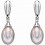 Boucle d'oreille perle et diamant en Or blanc 375