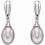 Mon-bijou - D2309 - Boucle d'oreille perle et diamant en Or blanc 375/1000