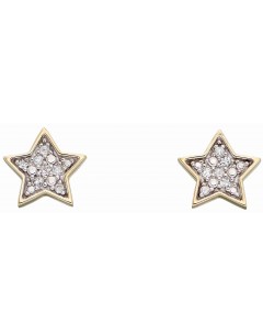Mon-bijou - D2310 - Boucle d'oreille étoile diamant en Or 375/1000
