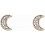 Mon-bijou - D2311 - Boucle d'oreille croissant de lune diamant en Or 375/1000