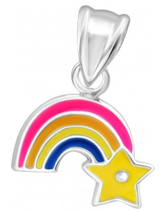 Mon-bijou - D11771 - Collier Arc en Ciel pour Petite Fille en Argent 925/1000