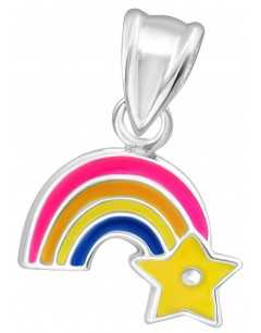 Mon-bijou - D11771 - Collier Arc en Ciel pour Petite Fille en Argent 925/1000