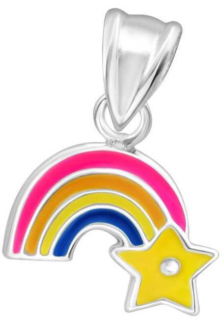 Mon-bijou - D11771 - Collier Arc en Ciel pour Petite Fille en Argent 925/1000