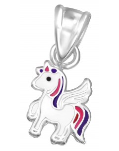 Mon-bijou - D30985 - Collier Licorne pour Petite Fille en Argent 925/1000