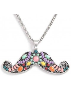 Mon-bijou - H28128 - Collier moustache en acier inoxydable