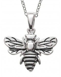 Mon-bijou - D2027c - Collier abeille argenté en acier inoxydable