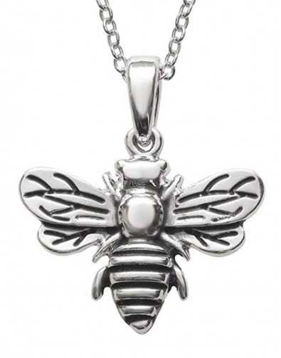 Collier abeille argenté en acier inoxydable