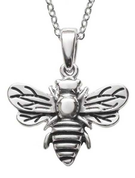 Collier abeille argenté en acier inoxydable