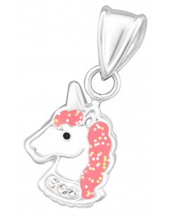 Mon-bijou - D34043 - Collier Licorne pour Petite Fille en Argent 925/1000