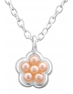 Mon-bijou - H33286 - Collier Fleur pour Petite Fille en Argent 925/1000