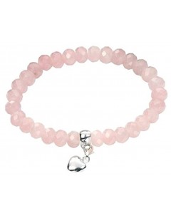 Mon-bijou - D3457a - Bracelet Quartz Rose et Coeur en Argent 925/1000