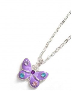 Mon-bijou - D1973-violet - Collier papillon argenté