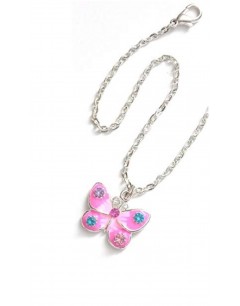 Mon-bijou - D1973-rose - Collier papillon argenté