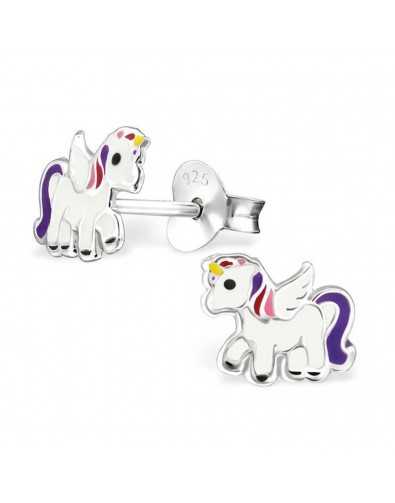 Boucle d'oreille Licorne en argent 925