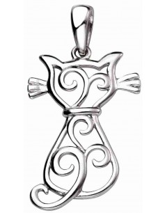 Mon-bijou - D4478 - Collier Superbe chat en argent 925/1000